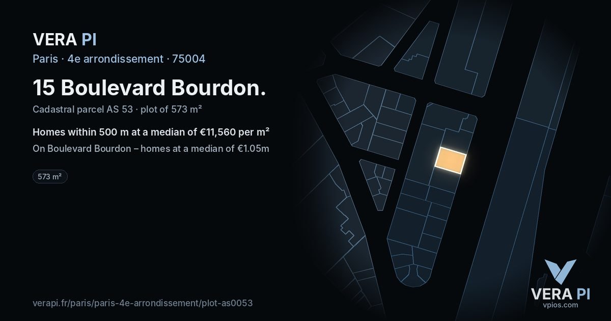 15 Boulevard Bourdon, 4e arrondissement at night – the plot lit, the parcels around coloured by the prices near them