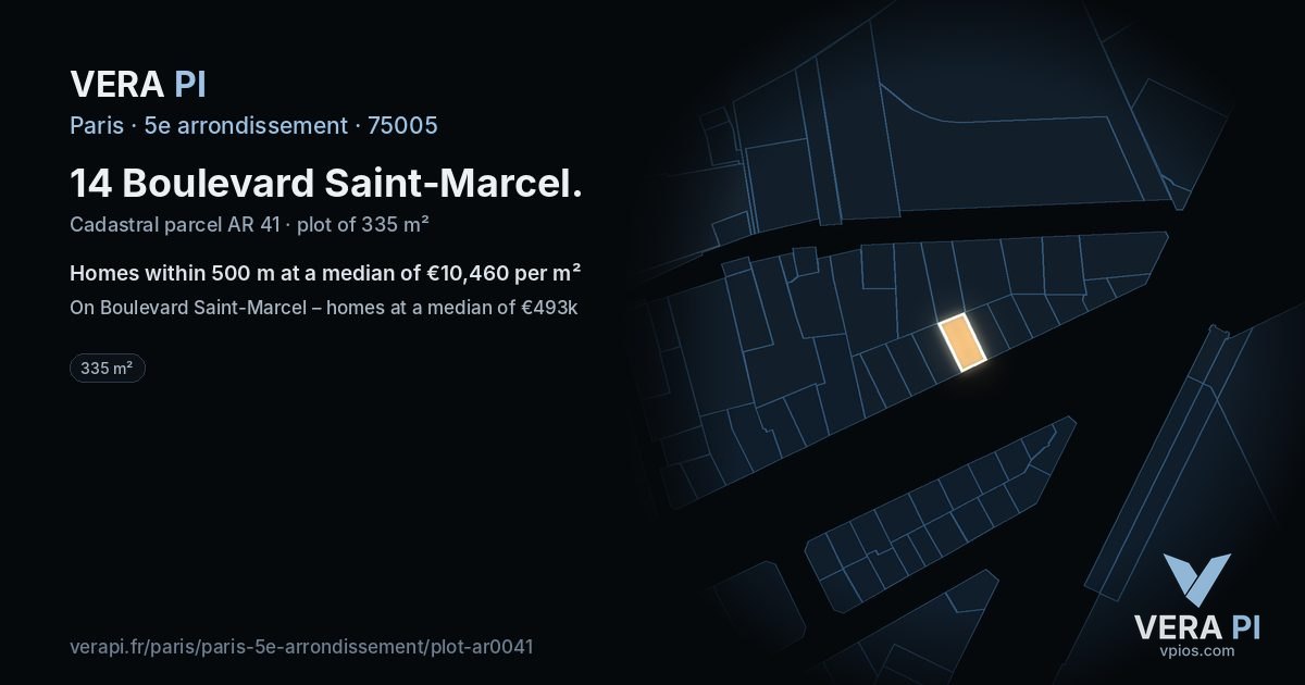 14 Boulevard Saint-Marcel, 5e arrondissement at night – the plot lit, the parcels around coloured by the prices near them