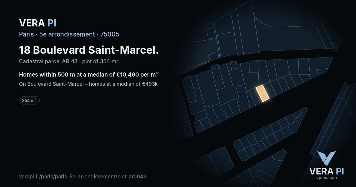18 Boulevard Saint-Marcel, 5e arrondissement at night – the plot lit, the parcels around coloured by the prices near them