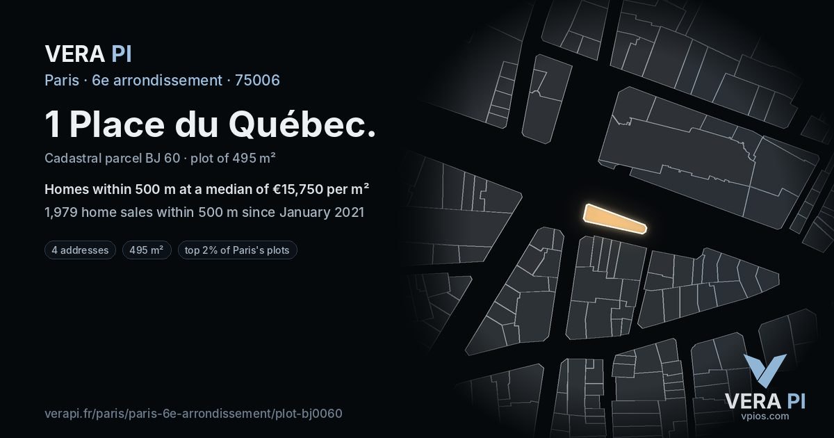 1 Place du Québec, 6e arrondissement at night – the plot lit, the parcels around coloured by the prices near them