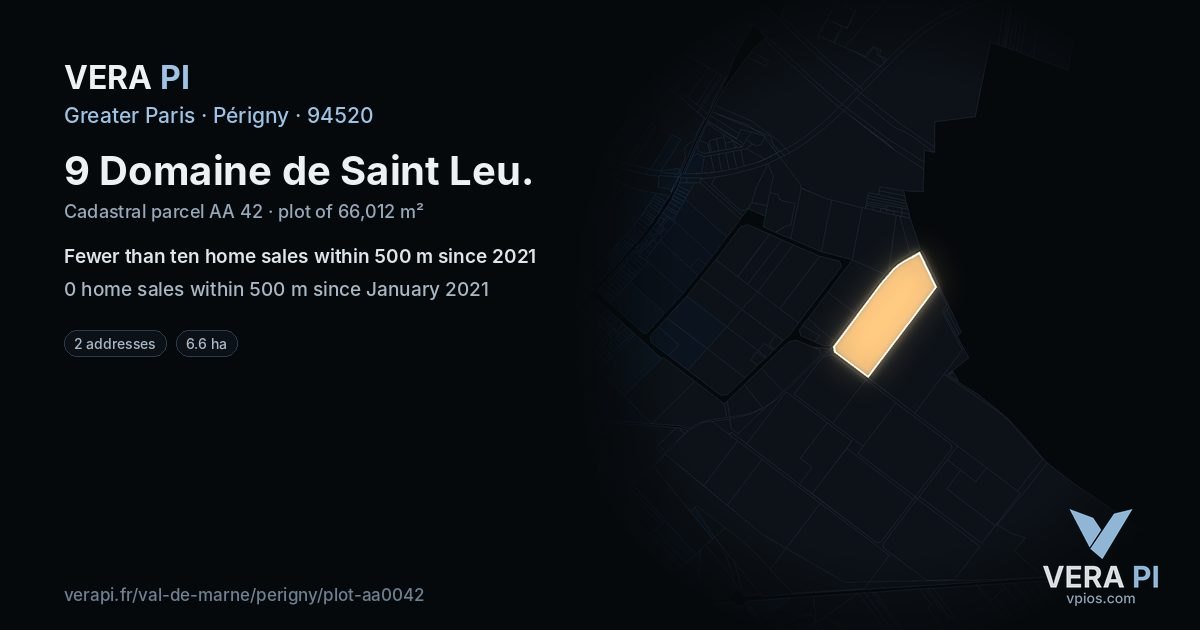 9 Domaine de Saint Leu, Périgny at night – the plot lit, the parcels around coloured by the prices near them