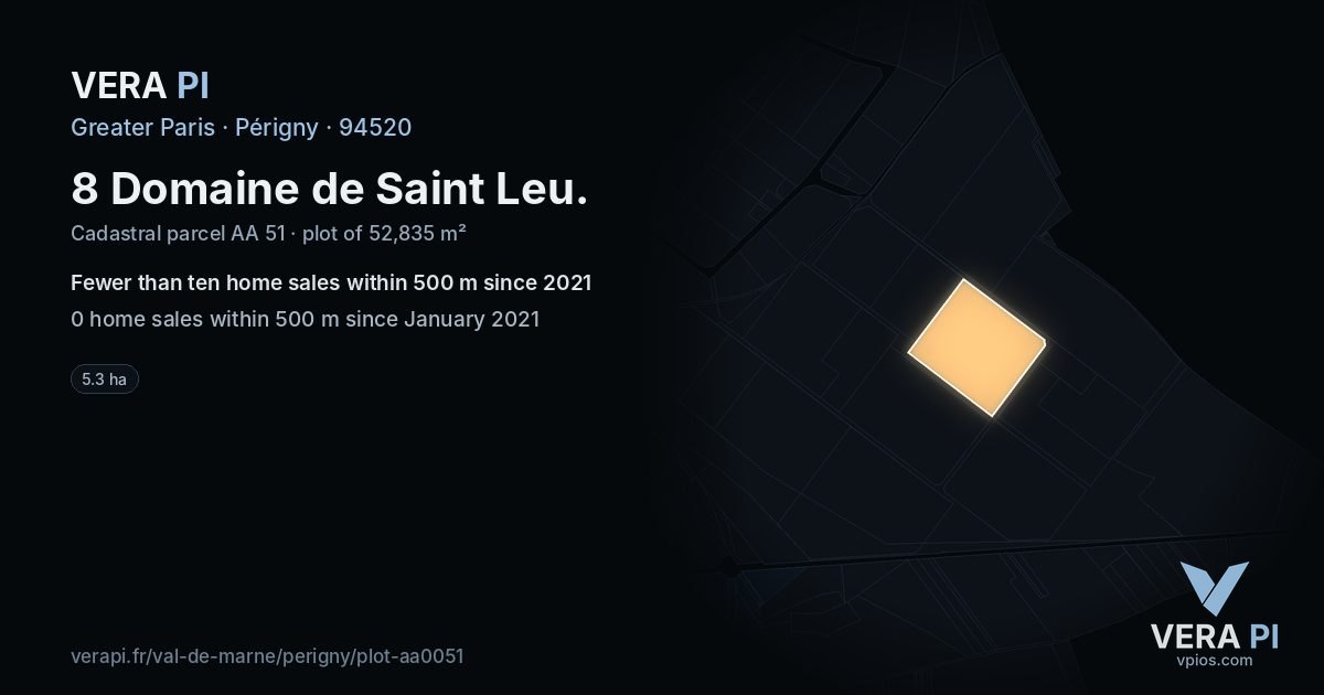 8 Domaine de Saint Leu, Périgny at night – the plot lit, the parcels around coloured by the prices near them
