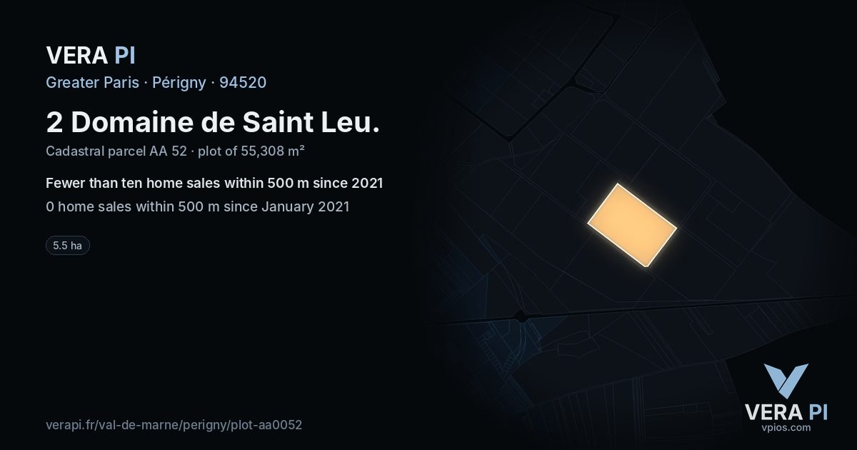 2 Domaine de Saint Leu, Périgny at night – the plot lit, the parcels around coloured by the prices near them