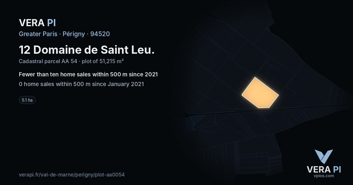 12 Domaine de Saint Leu, Périgny at night – the plot lit, the parcels around coloured by the prices near them
