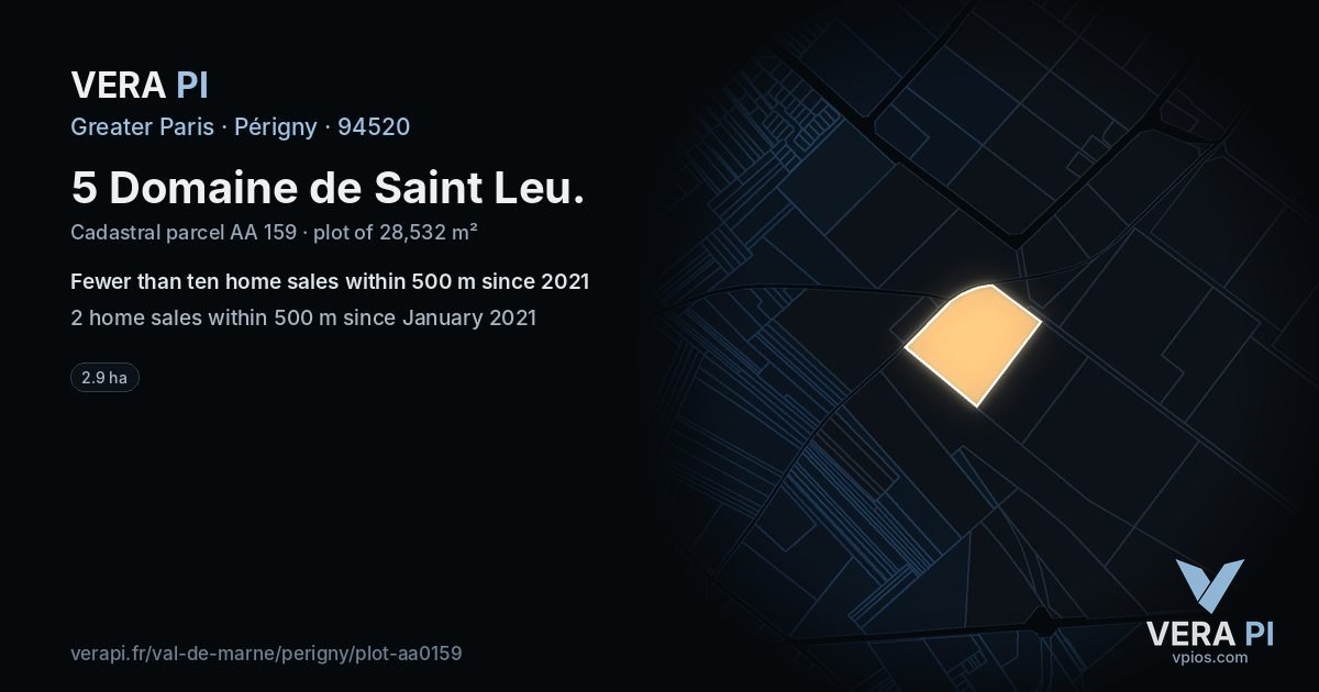 5 Domaine de Saint Leu, Périgny at night – the plot lit, the parcels around coloured by the prices near them