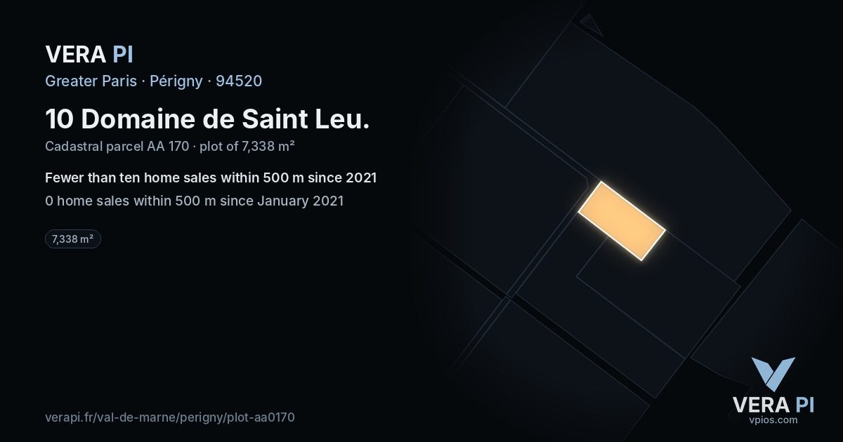 10 Domaine de Saint Leu, Périgny at night – the plot lit, the parcels around coloured by the prices near them