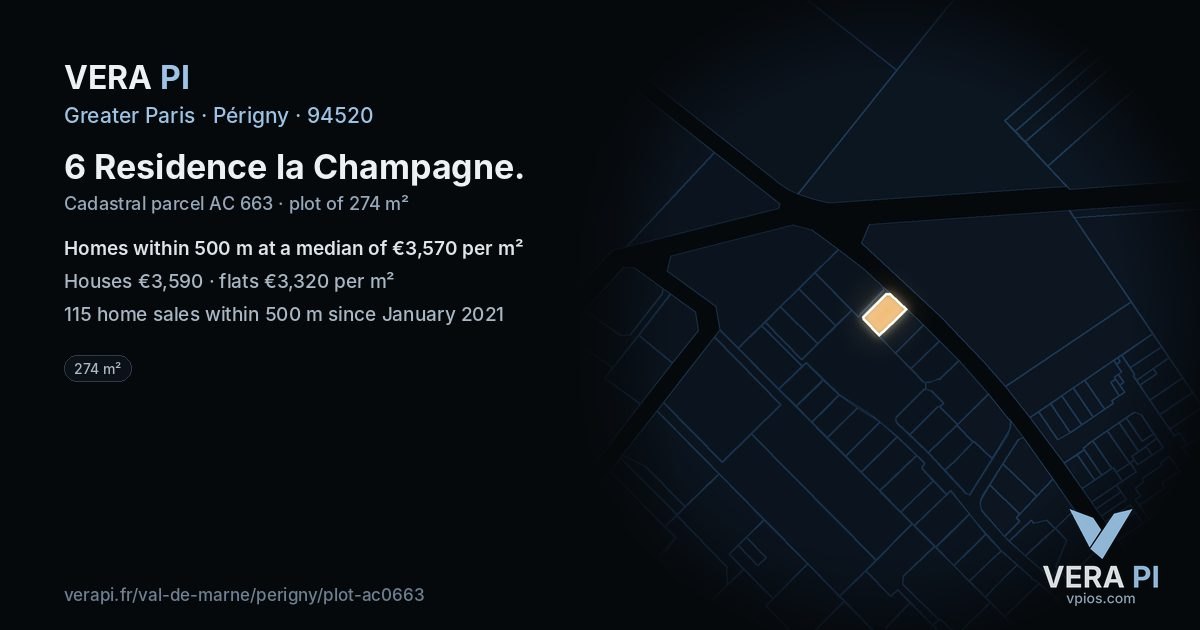 6 Residence la Champagne, Périgny at night – the plot lit, the parcels around coloured by the prices near them