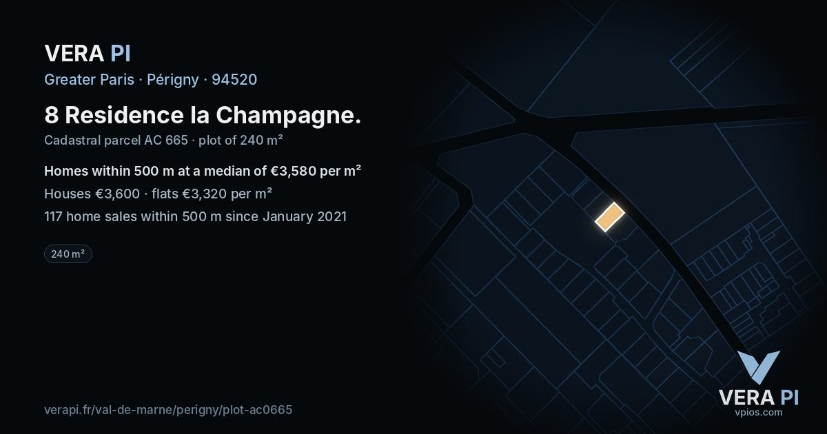 8 Residence la Champagne, Périgny at night – the plot lit, the parcels around coloured by the prices near them