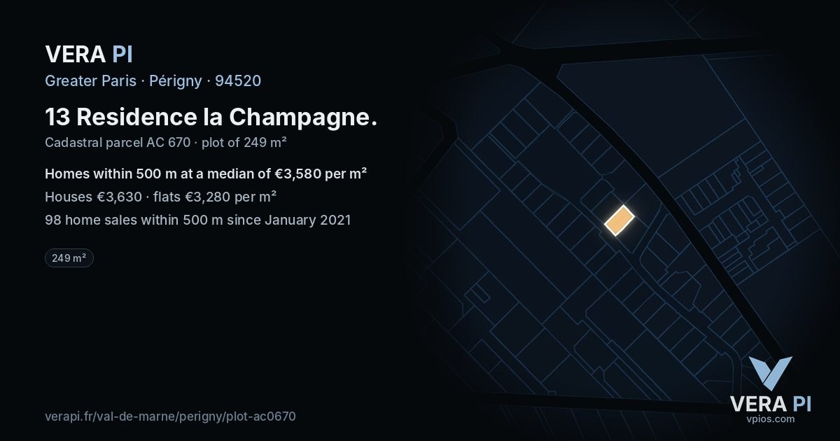 13 Residence la Champagne, Périgny at night – the plot lit, the parcels around coloured by the prices near them