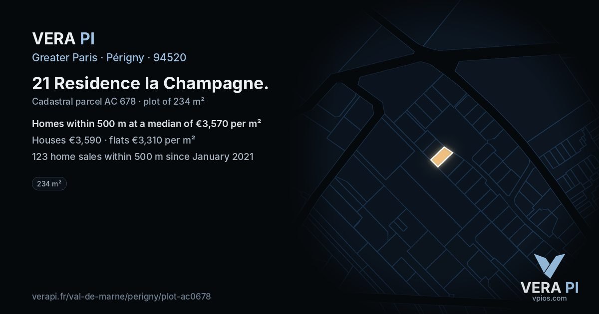 21 Residence la Champagne, Périgny at night – the plot lit, the parcels around coloured by the prices near them
