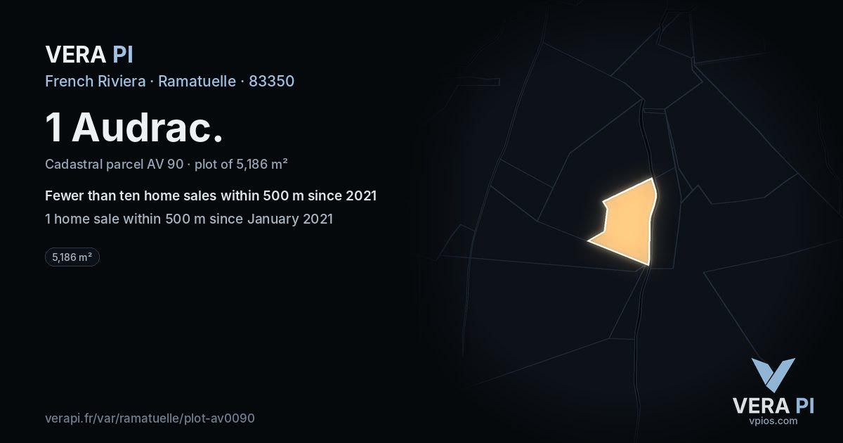 1 Audrac, Ramatuelle at night – the plot lit, the parcels around coloured by the prices near them
