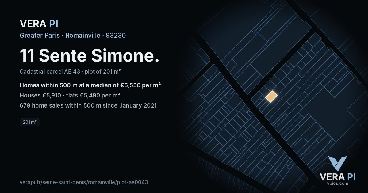 11 Sente Simone, Romainville at night – the plot lit, the parcels around coloured by the prices near them