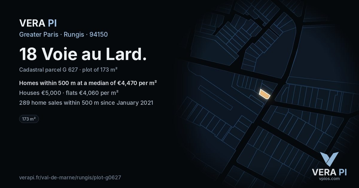 18 Voie au Lard, Rungis at night – the plot lit, the parcels around coloured by the prices near them