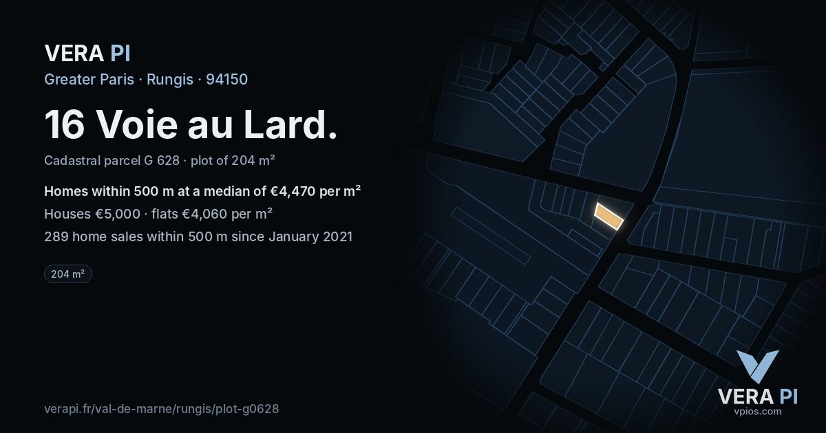 16 Voie au Lard, Rungis at night – the plot lit, the parcels around coloured by the prices near them