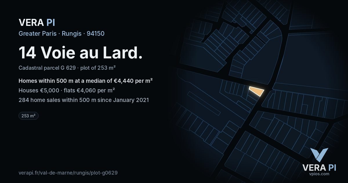 14 Voie au Lard, Rungis at night – the plot lit, the parcels around coloured by the prices near them