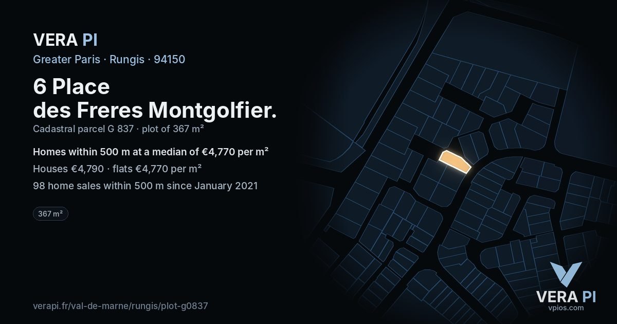 6 Place des Freres Montgolfier, Rungis at night – the plot lit, the parcels around coloured by the prices near them