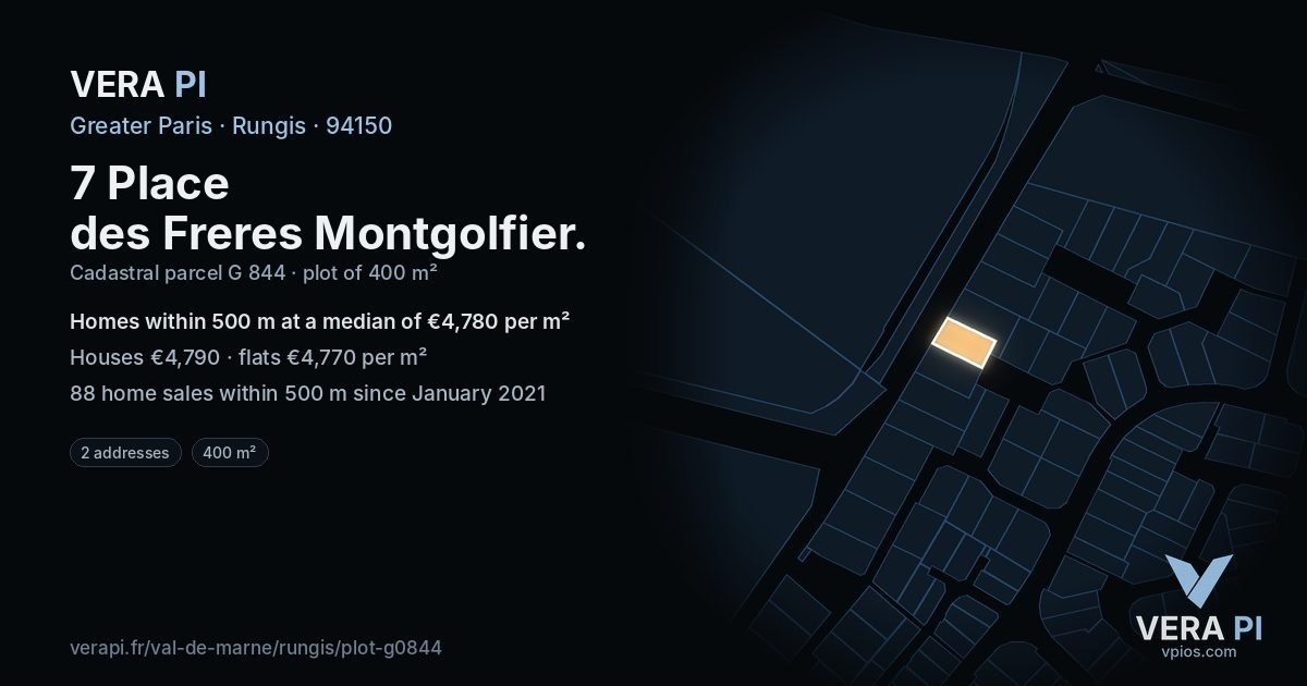7 Place des Freres Montgolfier, Rungis at night – the plot lit, the parcels around coloured by the prices near them