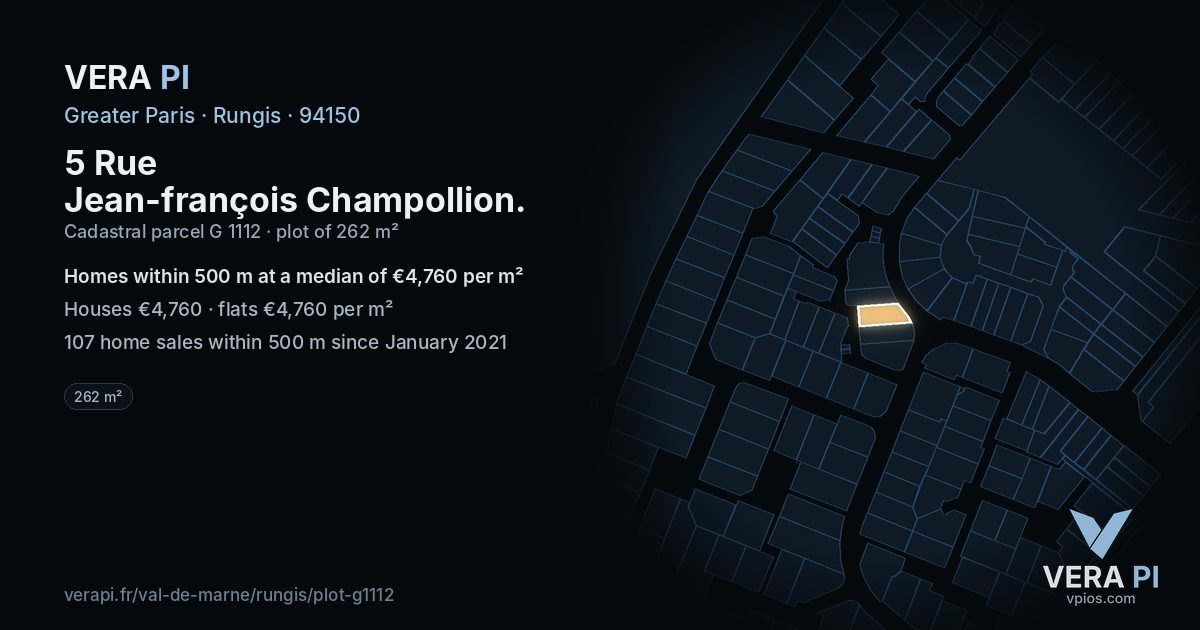 5 Rue Jean-françois Champollion, Rungis at night – the plot lit, the parcels around coloured by the prices near them