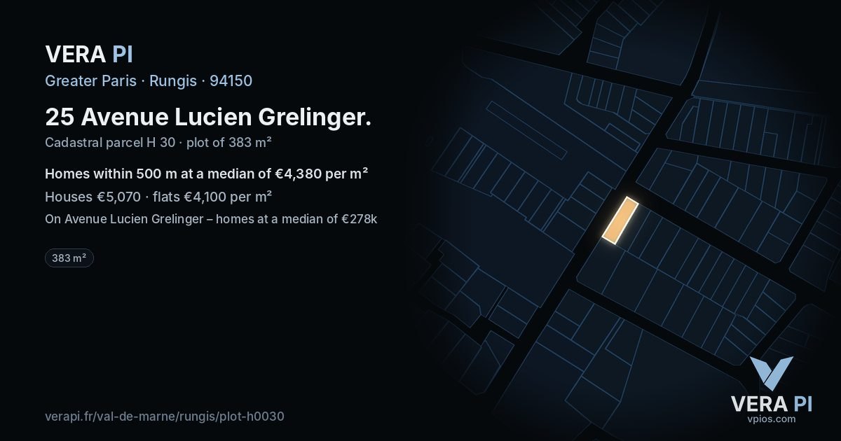 25 Avenue Lucien Grelinger, Rungis at night – the plot lit, the parcels around coloured by the prices near them
