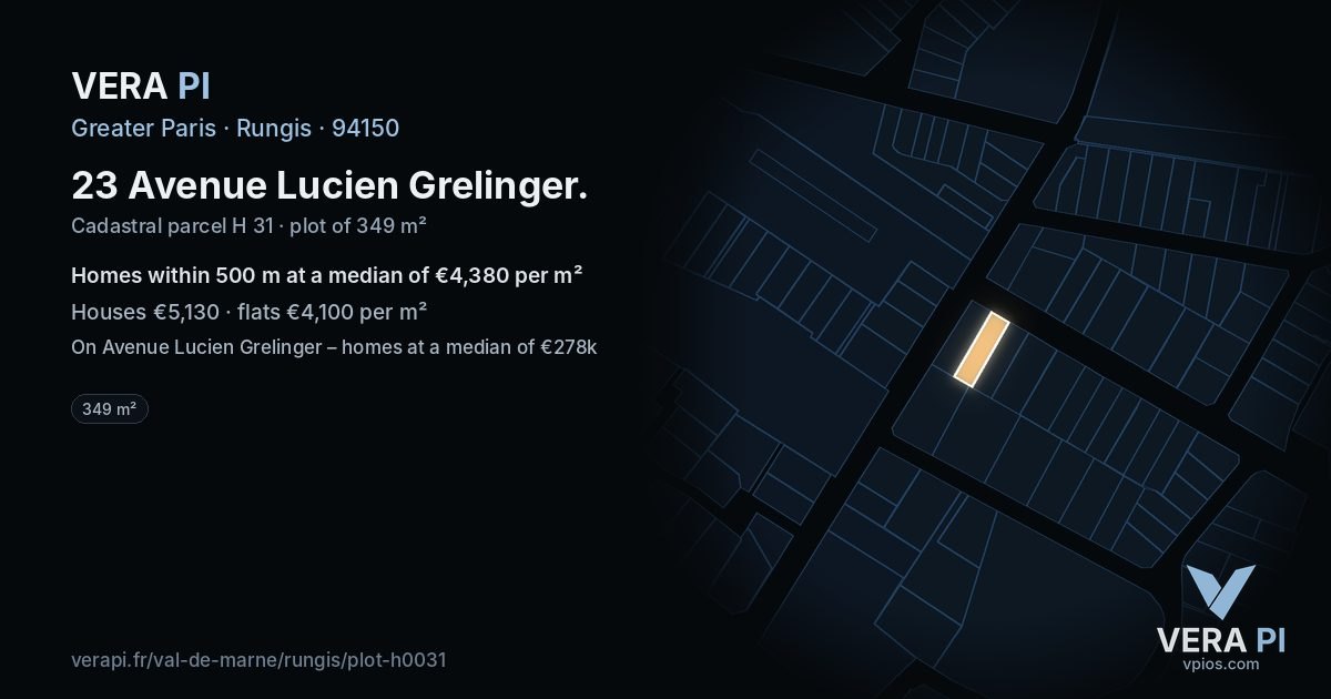 23 Avenue Lucien Grelinger, Rungis at night – the plot lit, the parcels around coloured by the prices near them