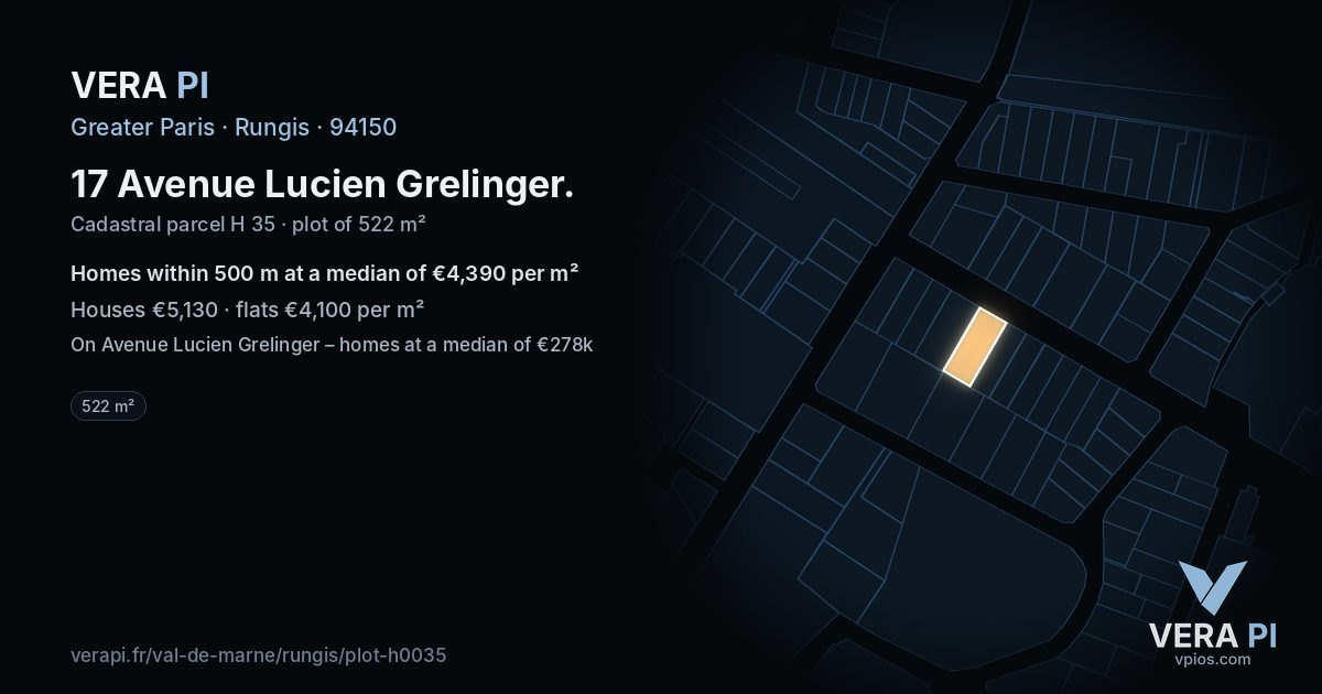 17 Avenue Lucien Grelinger, Rungis at night – the plot lit, the parcels around coloured by the prices near them