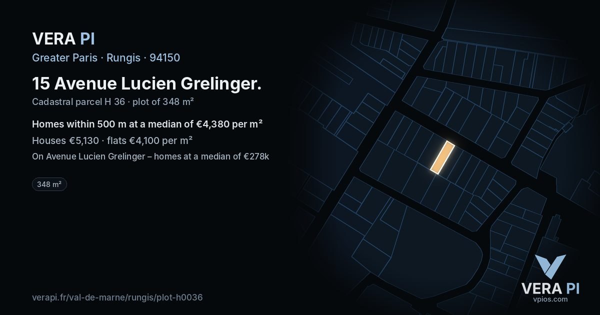 15 Avenue Lucien Grelinger, Rungis at night – the plot lit, the parcels around coloured by the prices near them