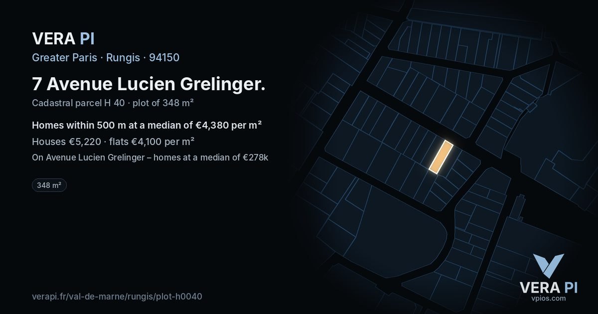 7 Avenue Lucien Grelinger, Rungis at night – the plot lit, the parcels around coloured by the prices near them