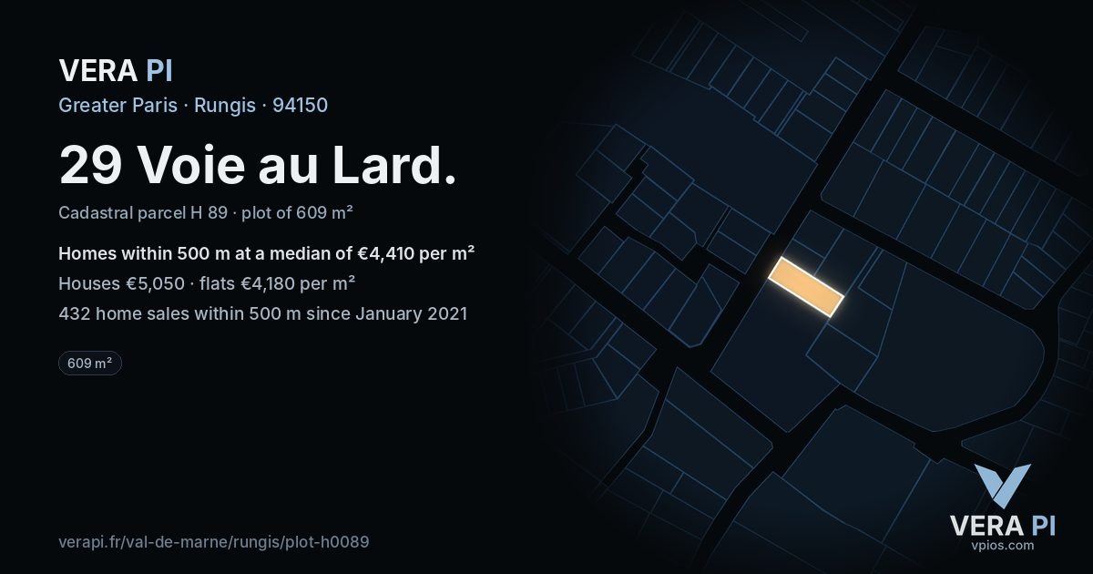 29 Voie au Lard, Rungis at night – the plot lit, the parcels around coloured by the prices near them