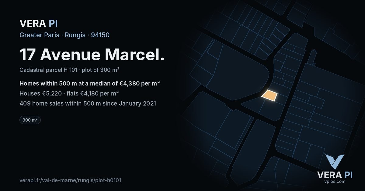 17 Avenue Marcel, Rungis at night – the plot lit, the parcels around coloured by the prices near them