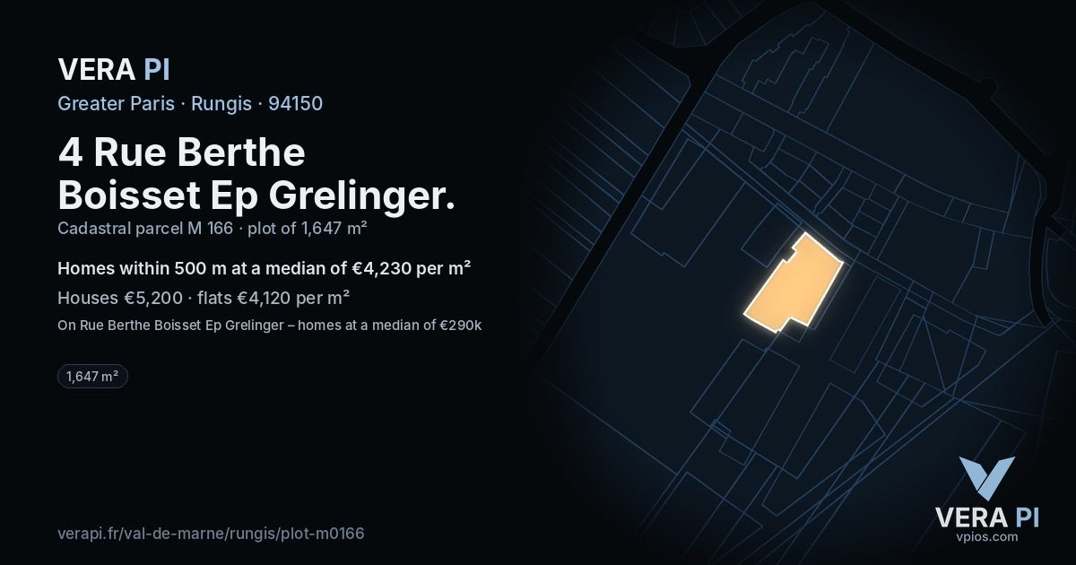 4 Rue Berthe Boisset Ep Grelinger, Rungis at night – the plot lit, the parcels around coloured by the prices near them