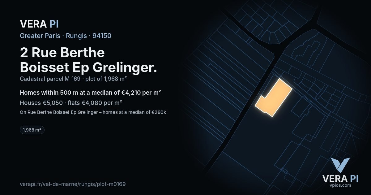 2 Rue Berthe Boisset Ep Grelinger, Rungis at night – the plot lit, the parcels around coloured by the prices near them
