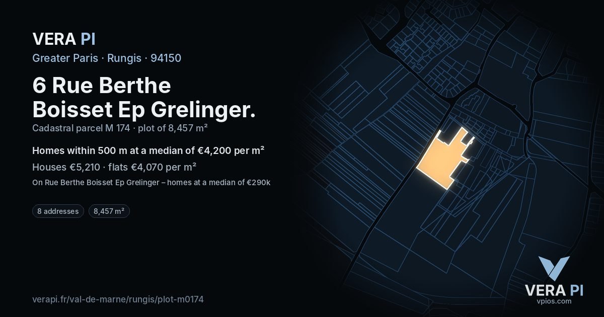 6 Rue Berthe Boisset Ep Grelinger, Rungis at night – the plot lit, the parcels around coloured by the prices near them