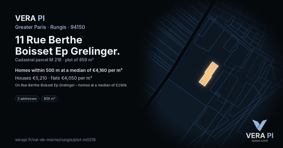 11 Rue Berthe Boisset Ep Grelinger, Rungis at night – the plot lit, the parcels around coloured by the prices near them