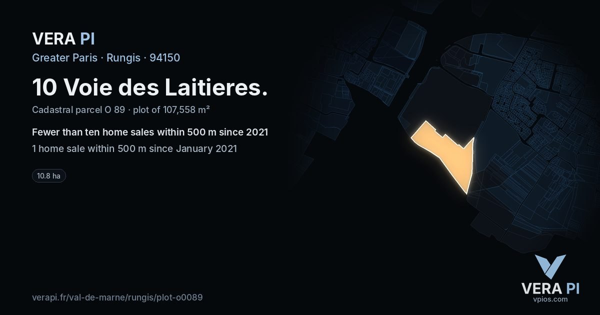 10 Voie des Laitieres, Rungis at night – the plot lit, the parcels around coloured by the prices near them