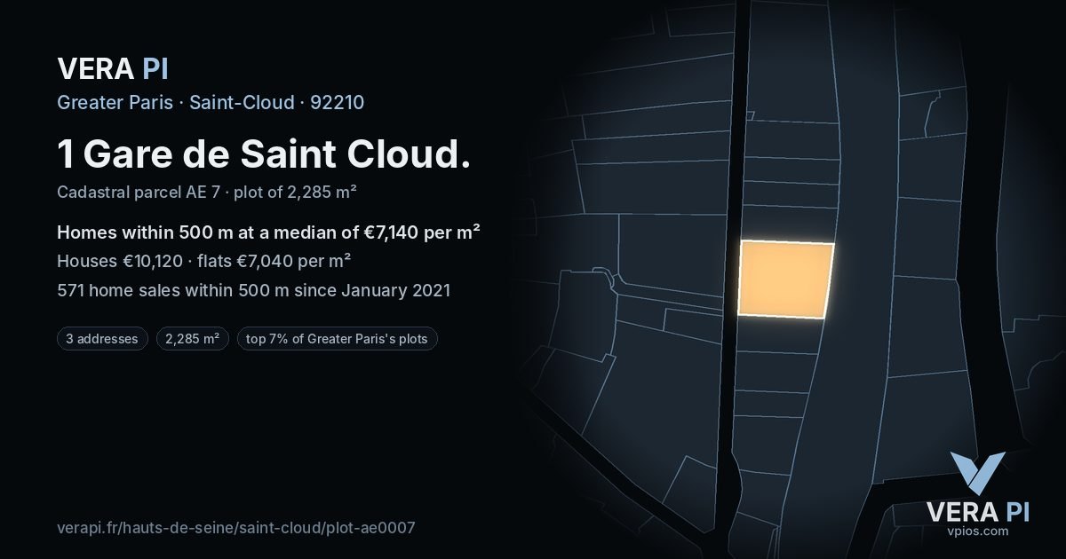 1 Gare de Saint Cloud, Saint-Cloud at night – the plot lit, the parcels around coloured by the prices near them