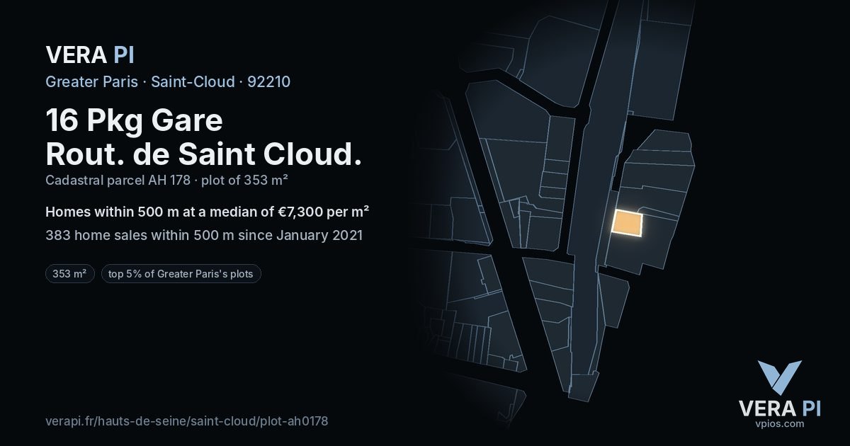 16 Pkg Gare Rout. de Saint Cloud, Saint-Cloud at night – the plot lit, the parcels around coloured by the prices near them