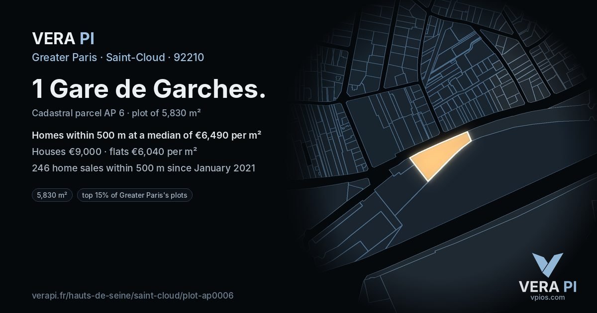 1 Gare de Garches, Saint-Cloud at night – the plot lit, the parcels around coloured by the prices near them