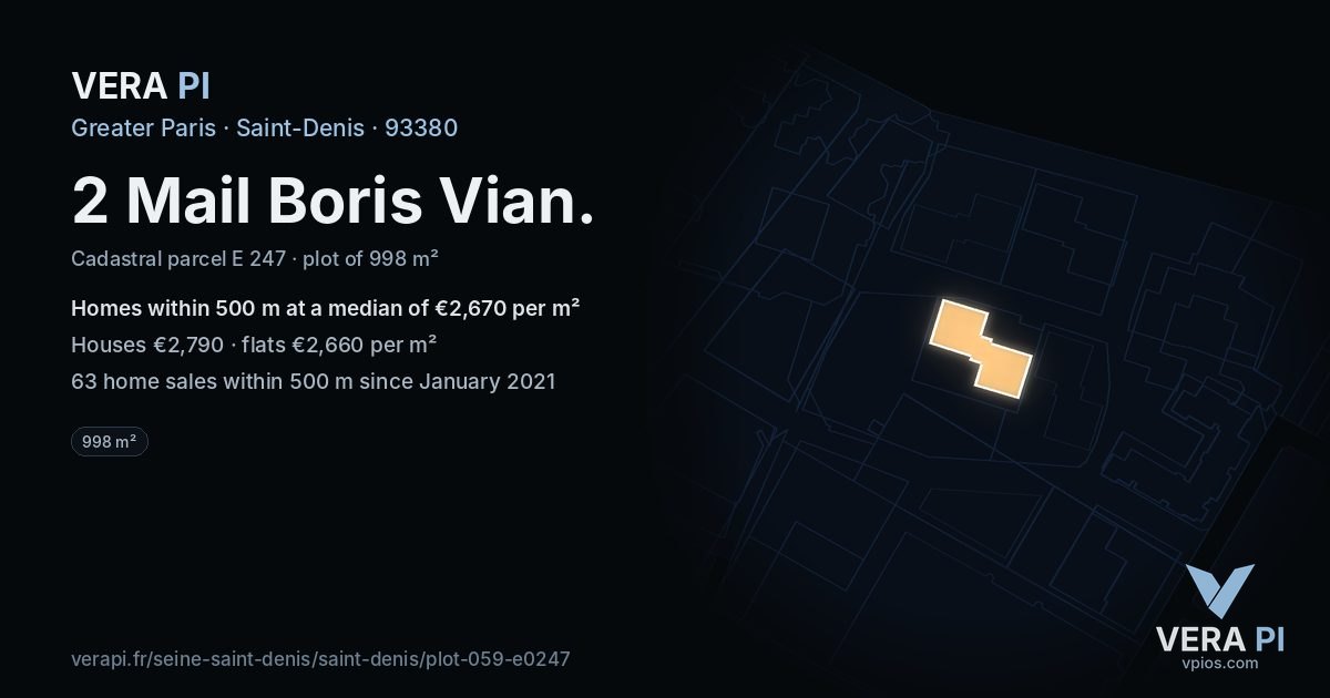 2 Mail Boris Vian, Saint-Denis at night – the plot lit, the parcels around coloured by the prices near them