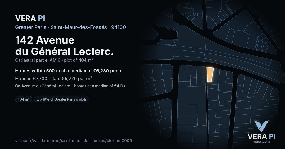 142 Avenue du Général Leclerc, Saint-Maur-des-Fossés at night – the plot lit, the parcels around coloured by the prices near them