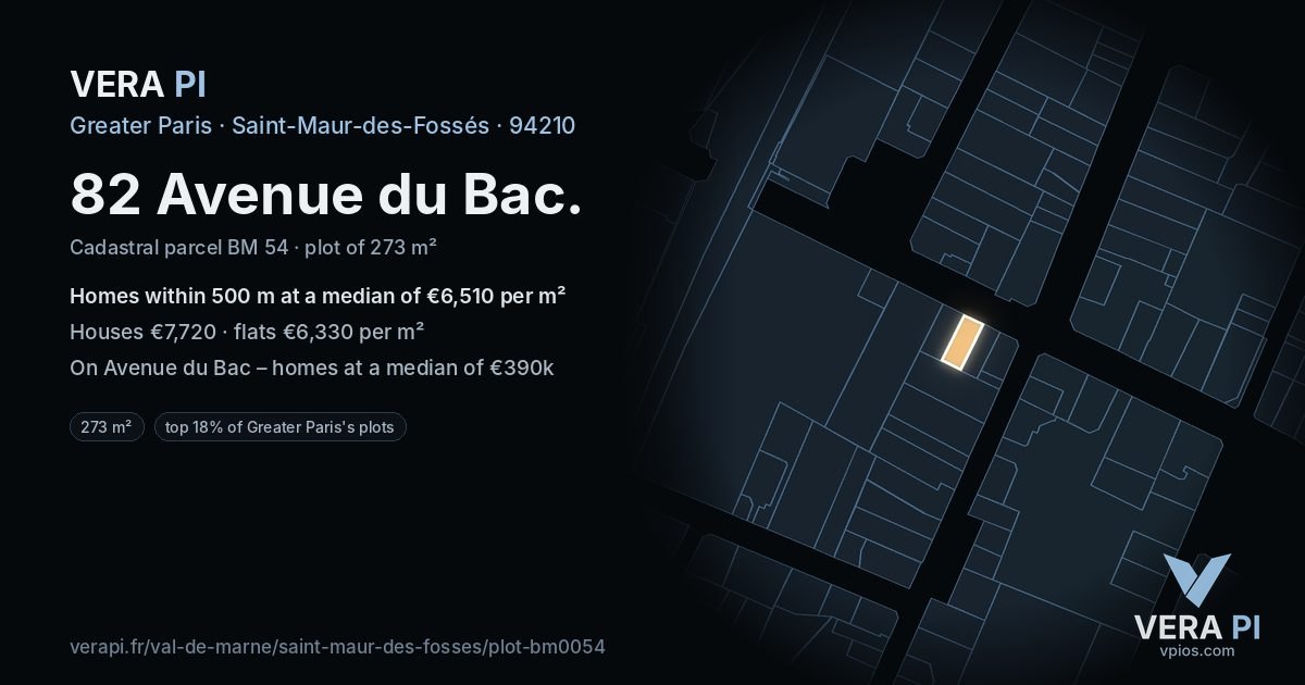 82 Avenue du Bac, Saint-Maur-des-Fossés at night – the plot lit, the parcels around coloured by the prices near them