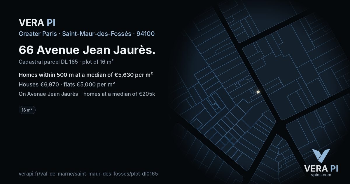 66 Avenue Jean Jaurès, Saint-Maur-des-Fossés at night – the plot lit, the parcels around coloured by the prices near them