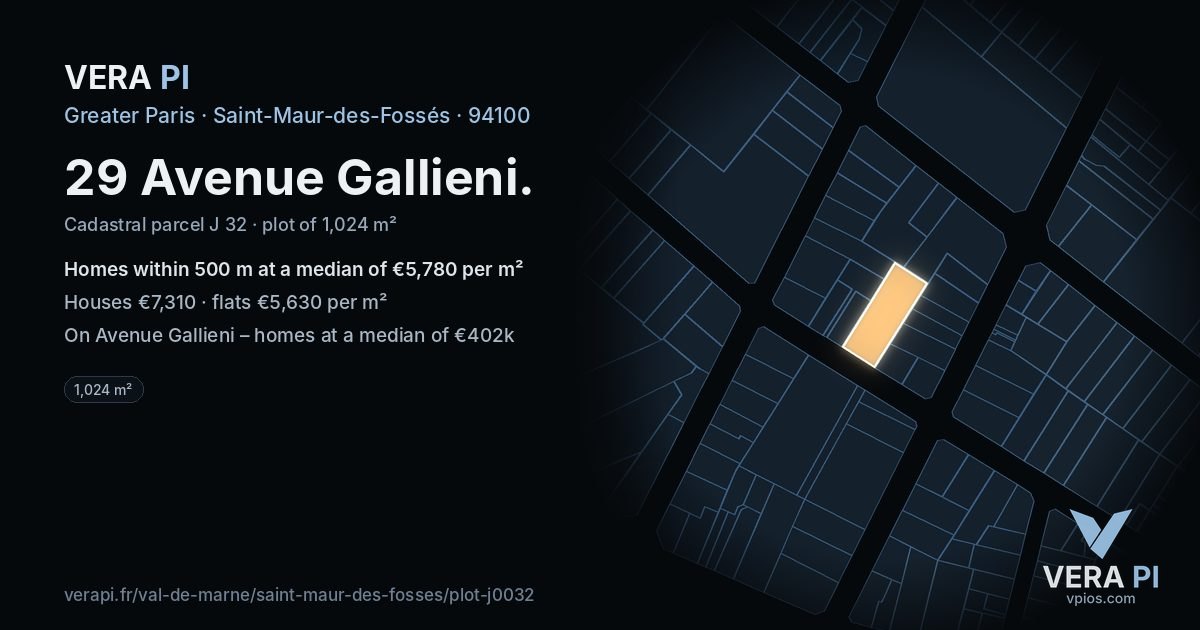 29 Avenue Gallieni, Saint-Maur-des-Fossés at night – the plot lit, the parcels around coloured by the prices near them