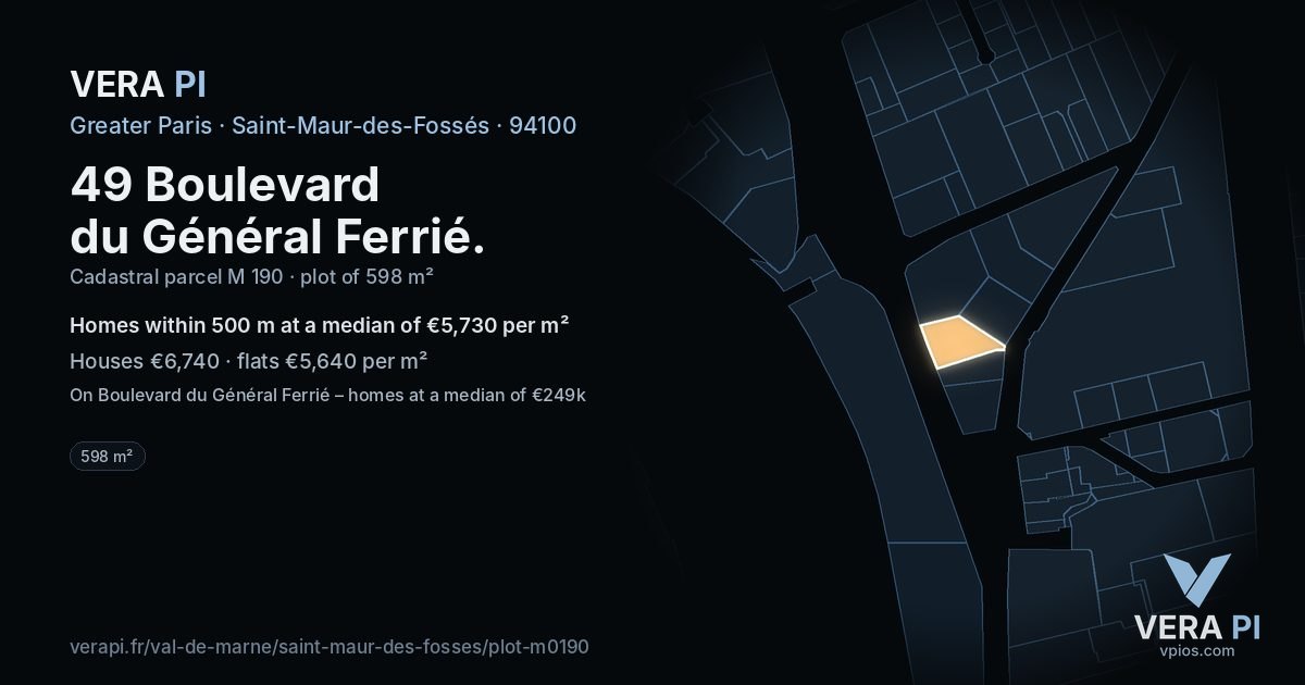 49 Boulevard du Général Ferrié, Saint-Maur-des-Fossés at night – the plot lit, the parcels around coloured by the prices near them