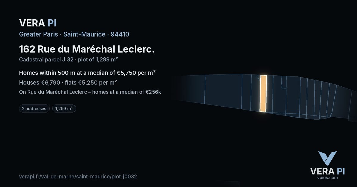 162 Rue du Maréchal Leclerc, Saint-Maurice at night – the plot lit, the parcels around coloured by the prices near them