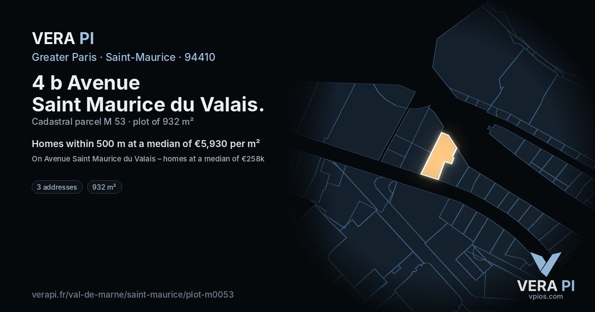 4 b Avenue Saint Maurice du Valais, Saint-Maurice at night – the plot lit, the parcels around coloured by the prices near them