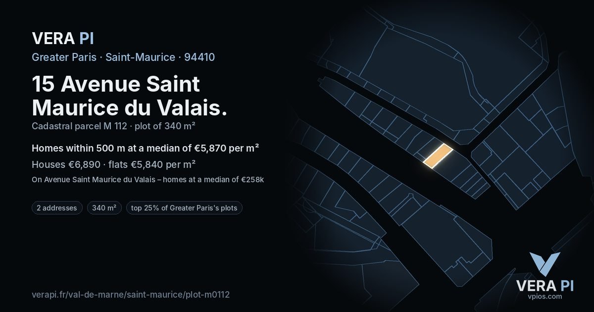 15 Avenue Saint Maurice du Valais, Saint-Maurice at night – the plot lit, the parcels around coloured by the prices near them