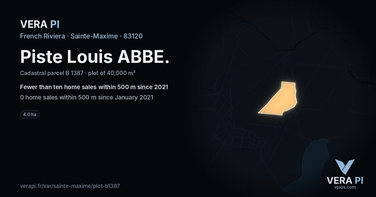 Piste Louis ABBE, Sainte-Maxime at night – the plot lit, the parcels around coloured by the prices near them