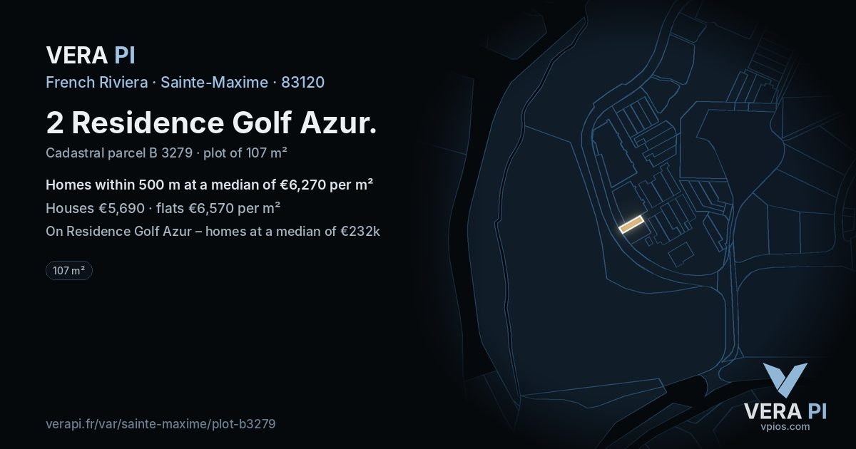 2 Residence Golf Azur, Sainte-Maxime at night – the plot lit, the parcels around coloured by the prices near them