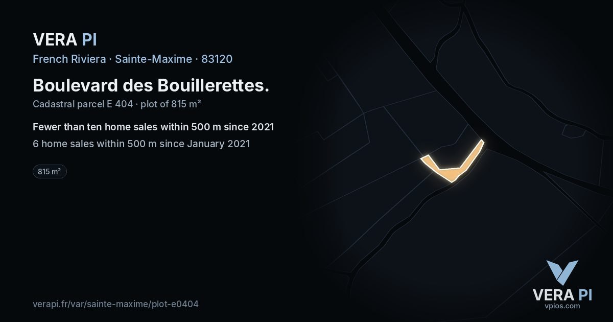 Boulevard des Bouillerettes, Sainte-Maxime at night – the plot lit, the parcels around coloured by the prices near them