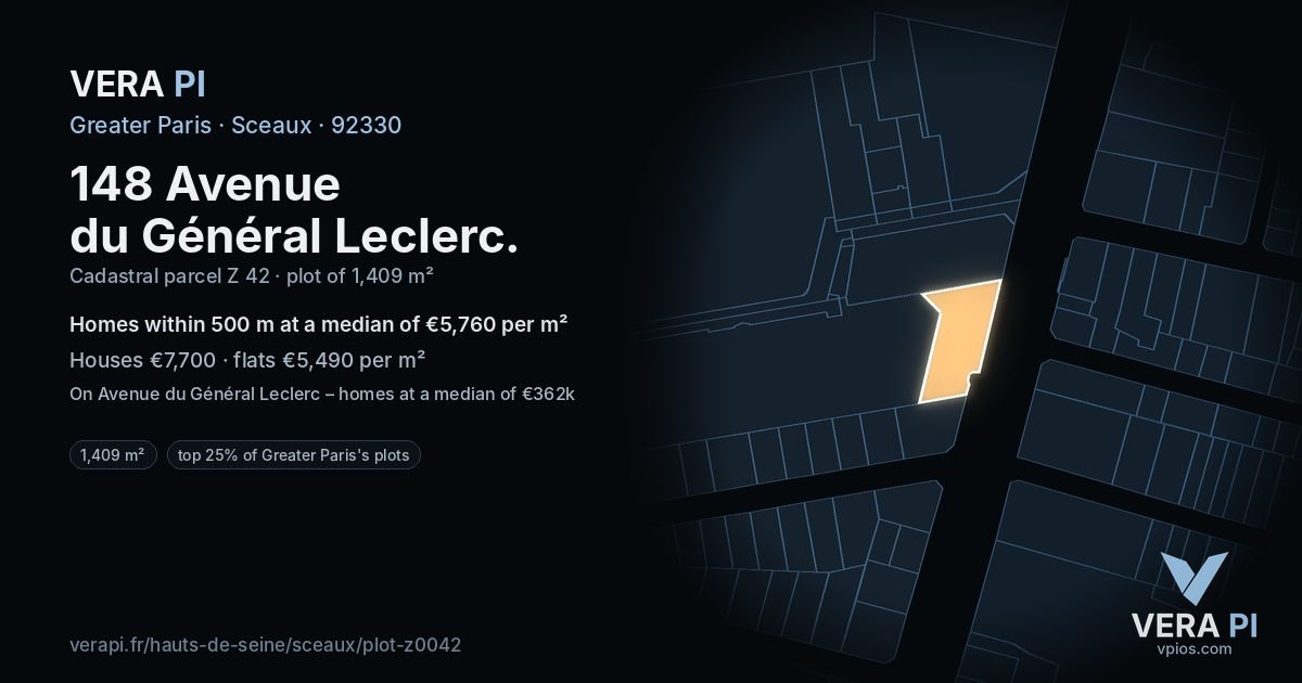 148 Avenue du Général Leclerc, Sceaux at night – the plot lit, the parcels around coloured by the prices near them